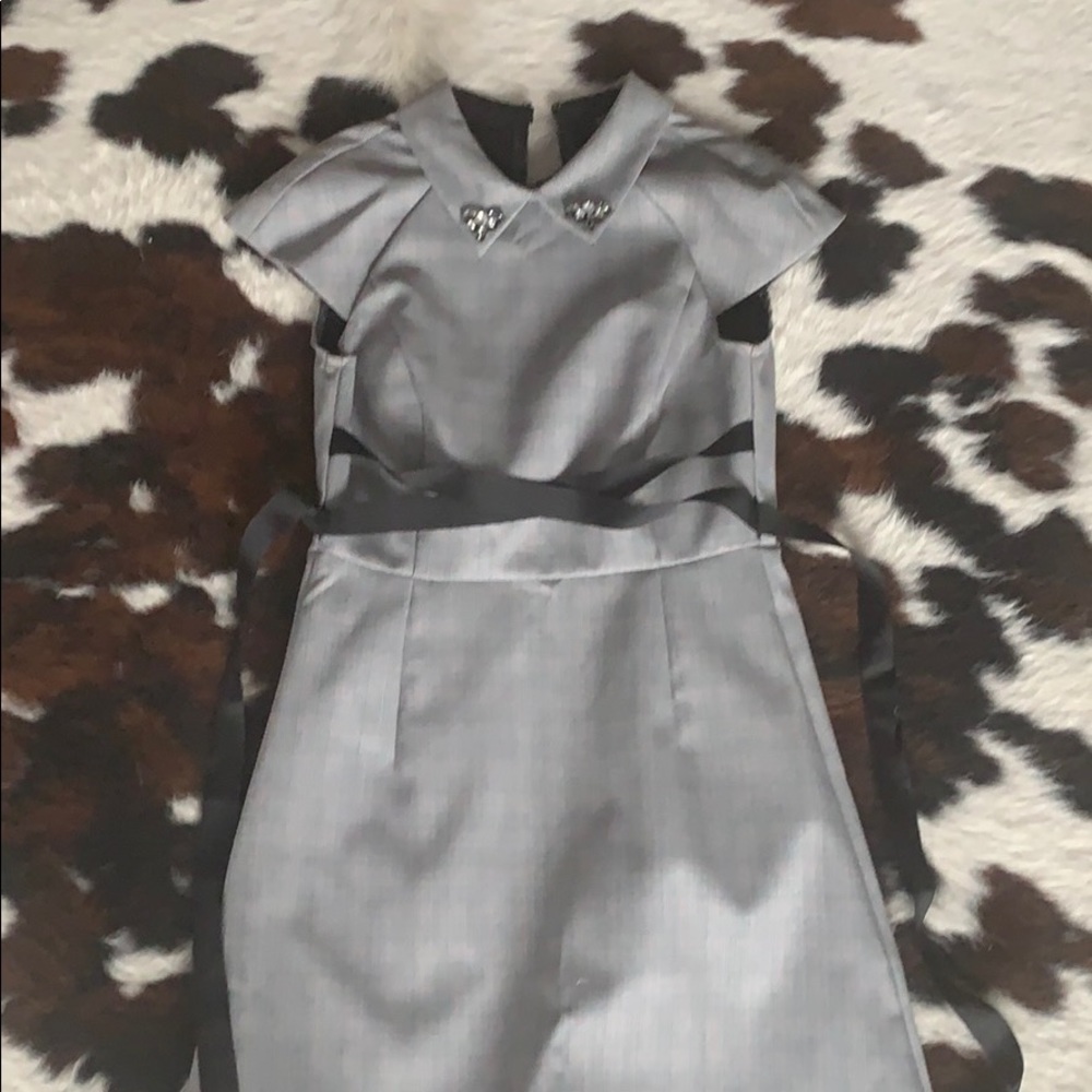 Zara patterned dress with Peter Pan dress.